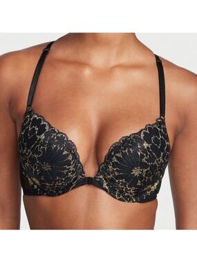 VS SEXY TEE LACE FRONT CLOSE PUSH UP BRA 38DD NWT